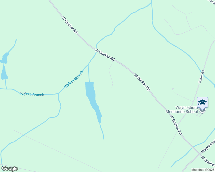 map of restaurants, bars, coffee shops, grocery stores, and more near 722 West Quaker Road in Waynesboro