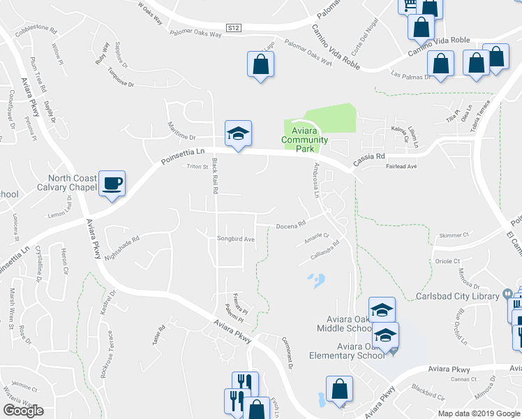 map of restaurants, bars, coffee shops, grocery stores, and more near 1648 Corte Orchidia in Carlsbad