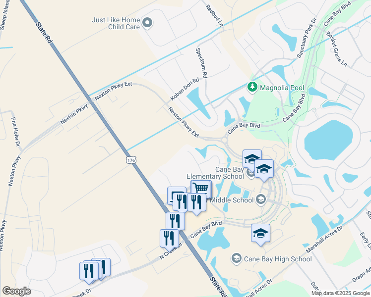 map of restaurants, bars, coffee shops, grocery stores, and more near 139 Sago Court in Summerville