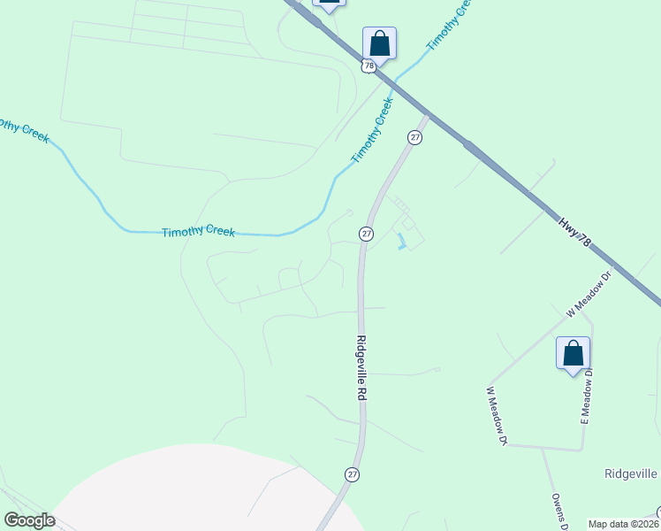 map of restaurants, bars, coffee shops, grocery stores, and more near 142 Darby Meadow Lane in Ridgeville