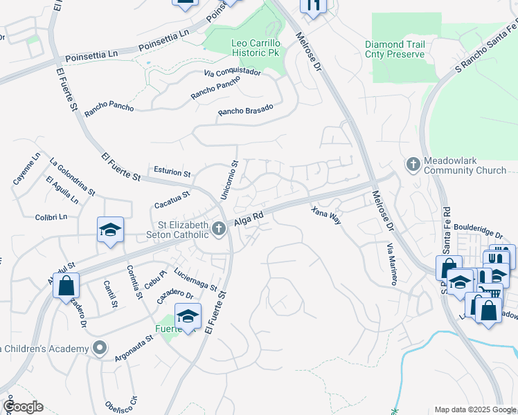map of restaurants, bars, coffee shops, grocery stores, and more near 3063 Corte Trabuco in Carlsbad
