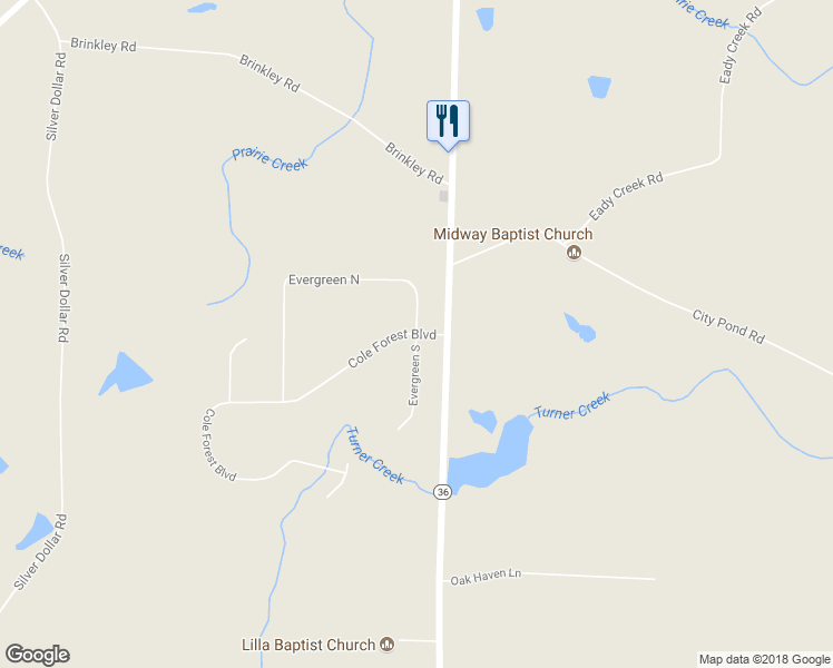 map of restaurants, bars, coffee shops, grocery stores, and more near 100 Evergreen North in Barnesville