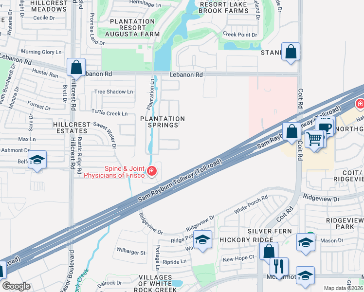 map of restaurants, bars, coffee shops, grocery stores, and more near 3974 Rio Secco Road in Frisco