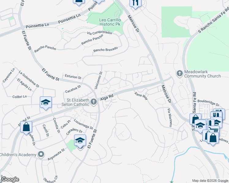 map of restaurants, bars, coffee shops, grocery stores, and more near 3087 Corte Trabuco in Carlsbad