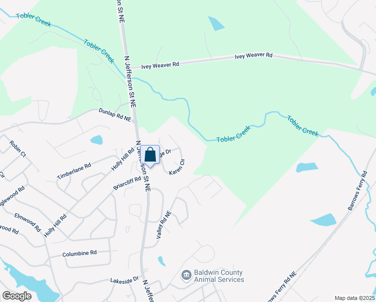 map of restaurants, bars, coffee shops, grocery stores, and more near 1961 Karen Circle in Milledgeville