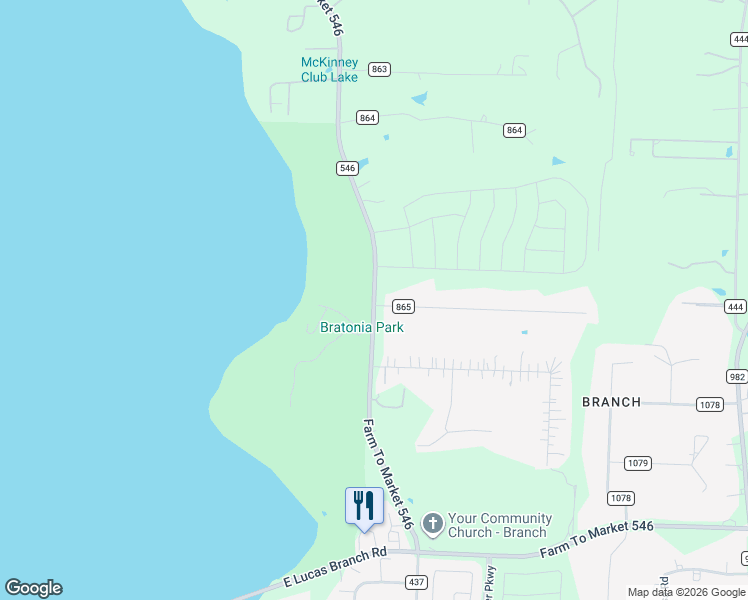map of restaurants, bars, coffee shops, grocery stores, and more near 6479 Farm to Market 546 in Princeton