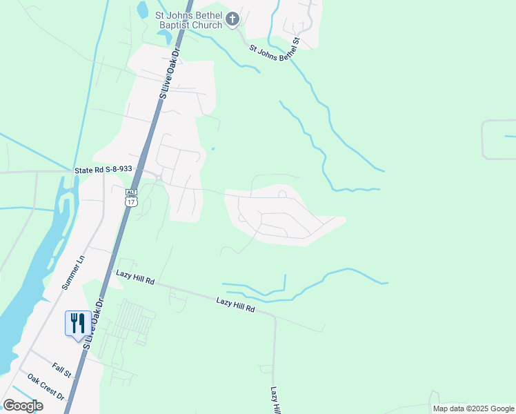 map of restaurants, bars, coffee shops, grocery stores, and more near 304 Southern Sugar Avenue in Moncks Corner