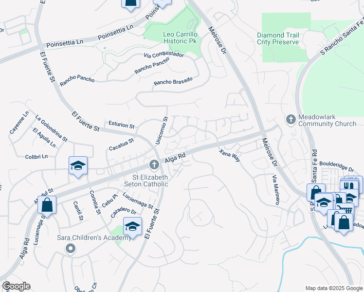 map of restaurants, bars, coffee shops, grocery stores, and more near 3078 Corte Trabuco in Carlsbad