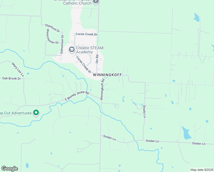 map of restaurants, bars, coffee shops, grocery stores, and more near 1966 Winningkoff Road in Lucas