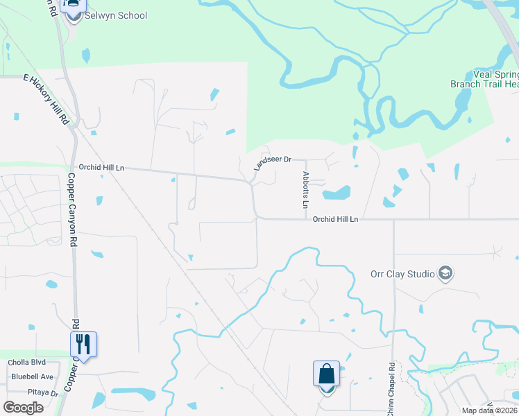 map of restaurants, bars, coffee shops, grocery stores, and more near 770 Orchid Hill Lane in Argyle