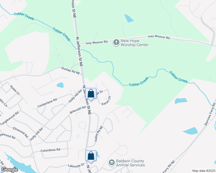 map of restaurants, bars, coffee shops, grocery stores, and more near 110 Shamrock Lane in Milledgeville