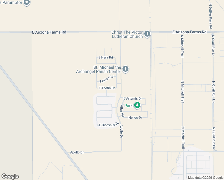 map of restaurants, bars, coffee shops, grocery stores, and more near 5708 East Artemis Drive in Florence