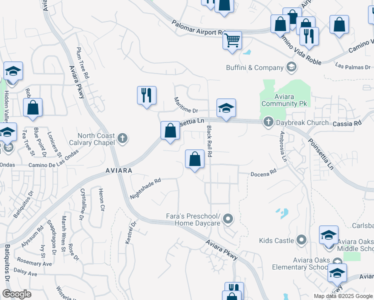map of restaurants, bars, coffee shops, grocery stores, and more near in Carlsbad
