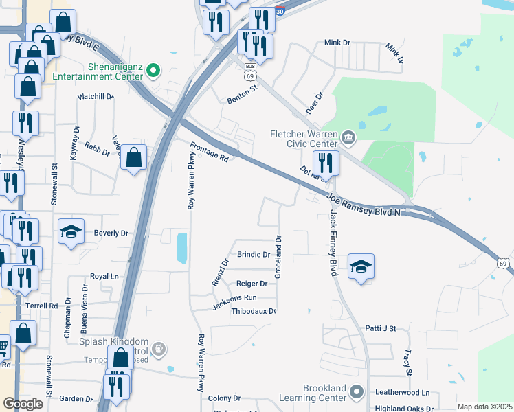 map of restaurants, bars, coffee shops, grocery stores, and more near 1414 Waverley Drive in Greenville
