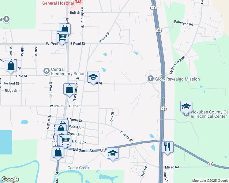 map of restaurants, bars, coffee shops, grocery stores, and more near 201 Boswell Road in Macon