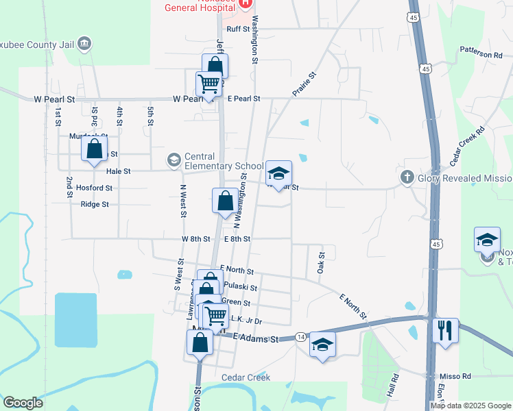 map of restaurants, bars, coffee shops, grocery stores, and more near 200 South Wayne Street in Macon