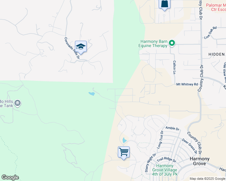 map of restaurants, bars, coffee shops, grocery stores, and more near 22058 Purebred Lane in Escondido