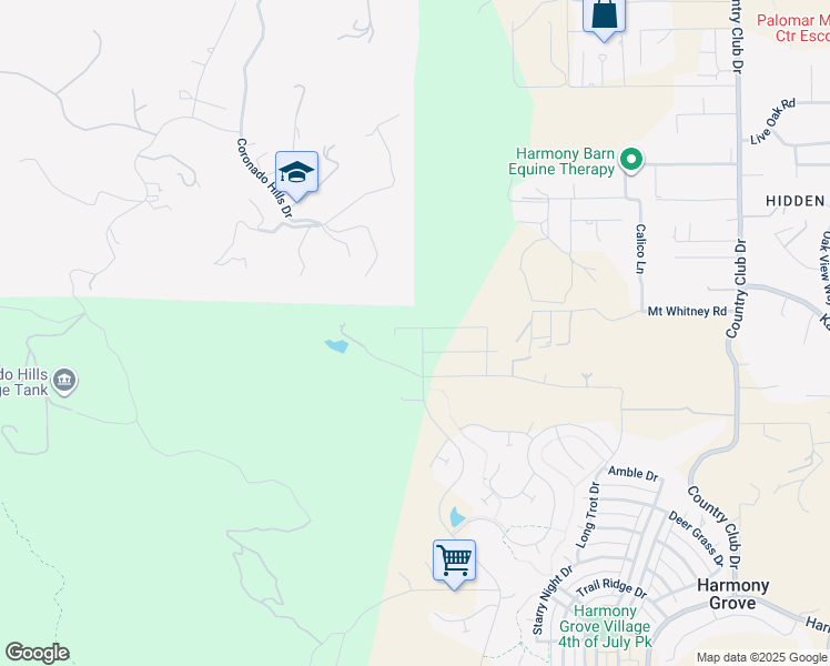 map of restaurants, bars, coffee shops, grocery stores, and more near 22058 Purebred Lane in Escondido