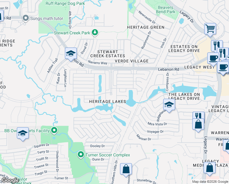 map of restaurants, bars, coffee shops, grocery stores, and more near 4123 Constitution Drive in Frisco