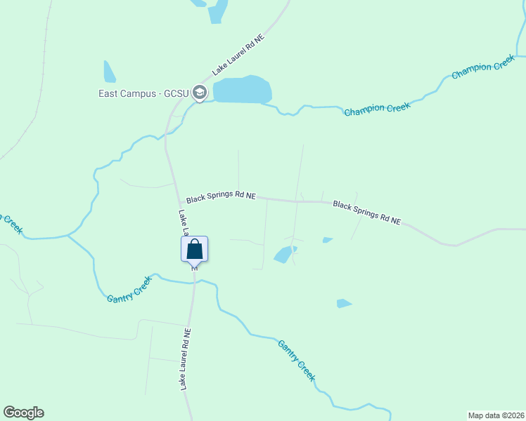 map of restaurants, bars, coffee shops, grocery stores, and more near 129 Black Springs Road Northeast in Milledgeville