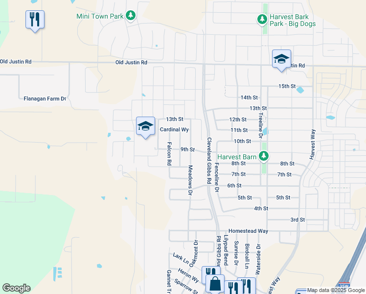 map of restaurants, bars, coffee shops, grocery stores, and more near 900 Dove Cove in Northlake