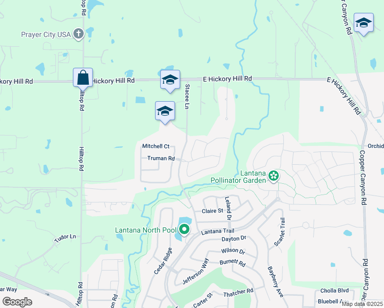map of restaurants, bars, coffee shops, grocery stores, and more near 9408 Olive Court in Argyle