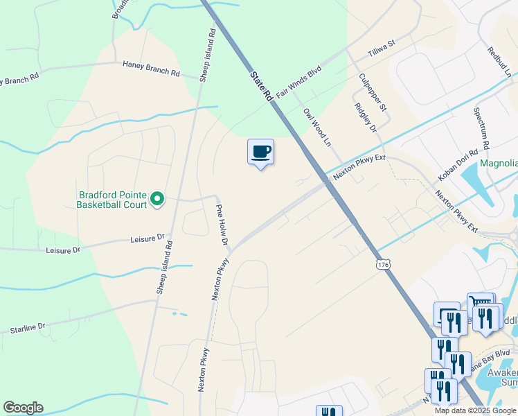 map of restaurants, bars, coffee shops, grocery stores, and more near 145 West Partridge Run in Summerville