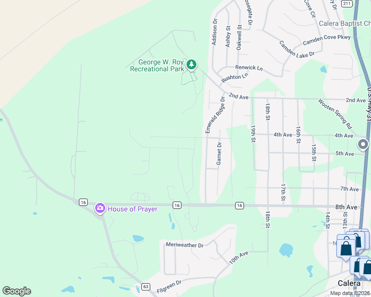 map of restaurants, bars, coffee shops, grocery stores, and more near 1106 Emerald Ridge Drive in Calera