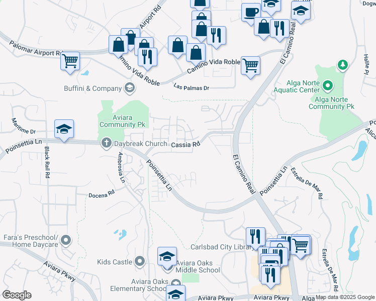 map of restaurants, bars, coffee shops, grocery stores, and more near 1752 Fairlead Avenue in Carlsbad