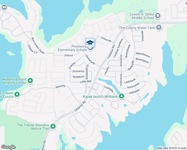 map of restaurants, bars, coffee shops, grocery stores, and more near 8025 Little Mill in The Colony