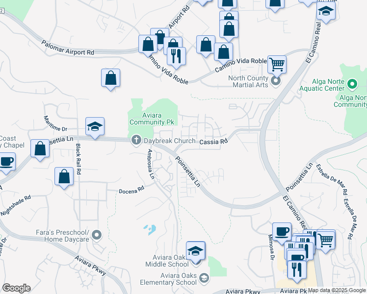map of restaurants, bars, coffee shops, grocery stores, and more near 1634 Fairlead Avenue in Carlsbad