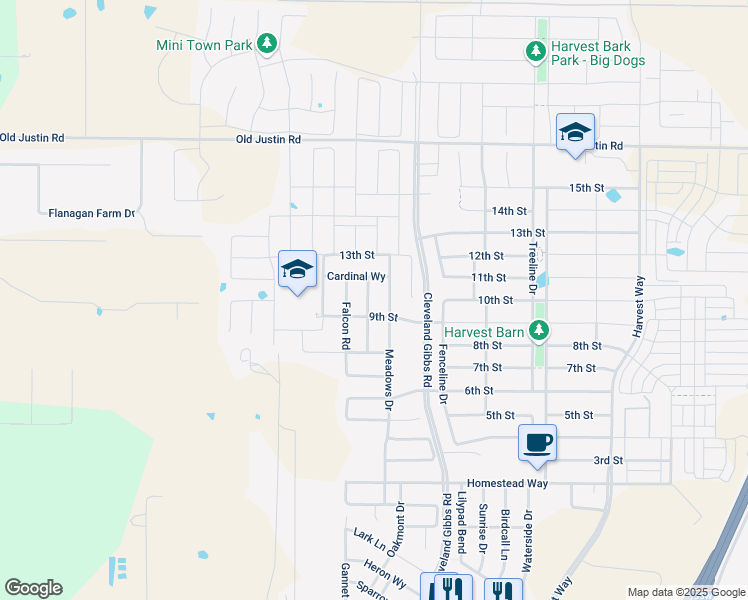 map of restaurants, bars, coffee shops, grocery stores, and more near 900 Dove Cove in Northlake