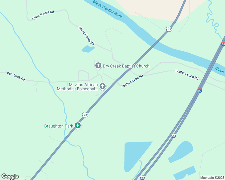 map of restaurants, bars, coffee shops, grocery stores, and more near 13969 Fosters Loop Road in Fosters