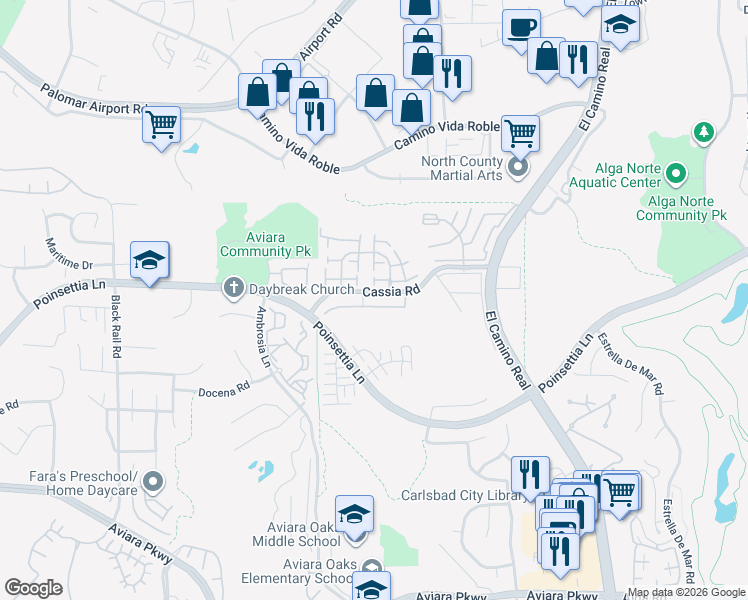 map of restaurants, bars, coffee shops, grocery stores, and more near 1702 Fairlead Avenue in Carlsbad
