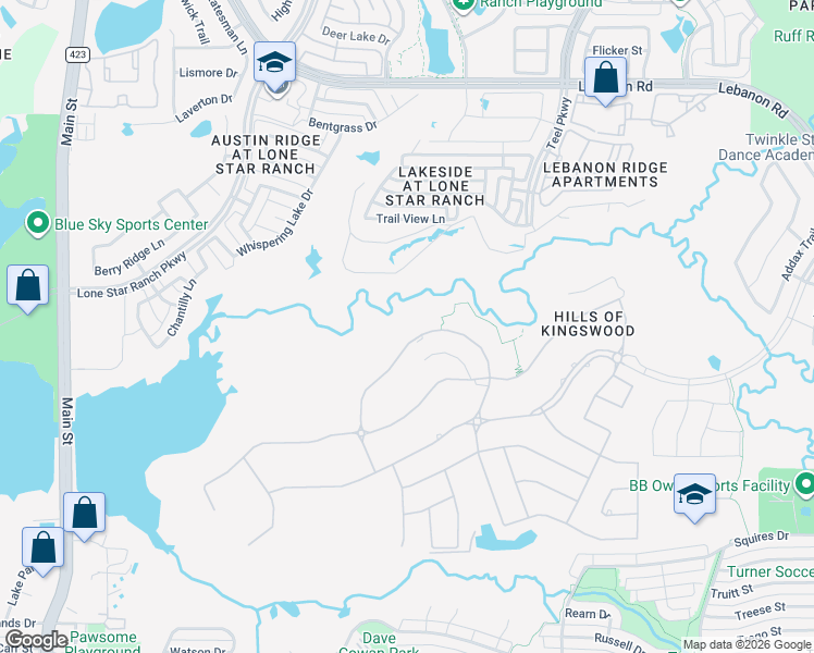 map of restaurants, bars, coffee shops, grocery stores, and more near 3922 Balfour Court in Frisco