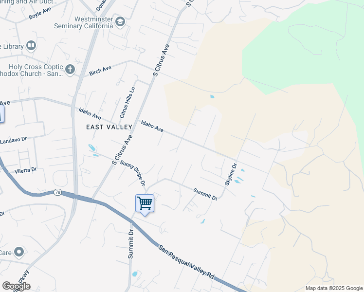 map of restaurants, bars, coffee shops, grocery stores, and more near 1805 Idaho Avenue in Escondido