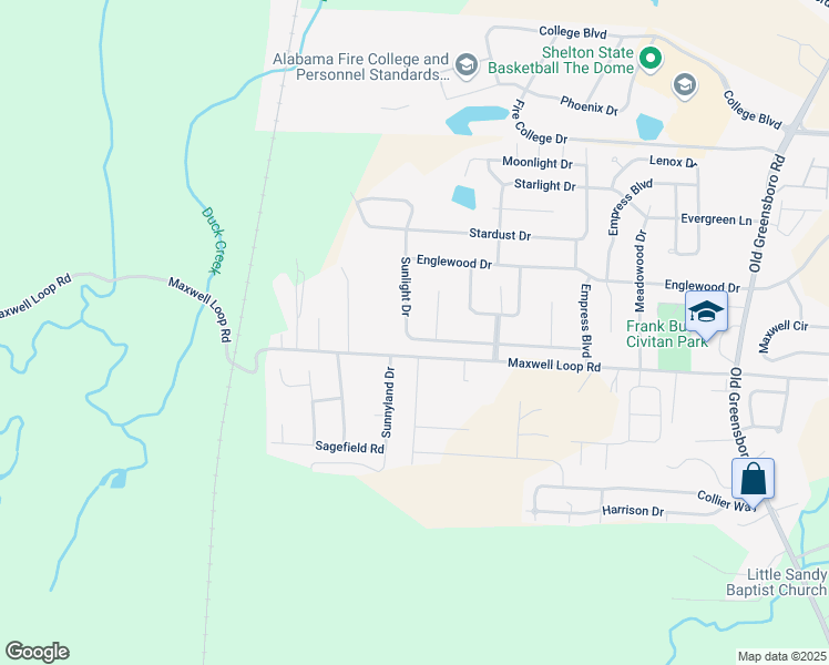 map of restaurants, bars, coffee shops, grocery stores, and more near 2616-2670 Maxwell Loop Road in Tuscaloosa