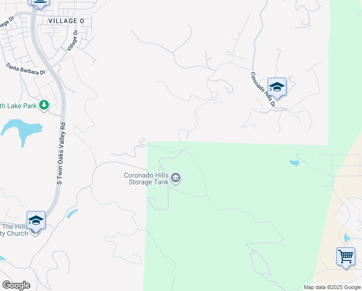 map of restaurants, bars, coffee shops, grocery stores, and more near Washingtonia Drive in San Marcos