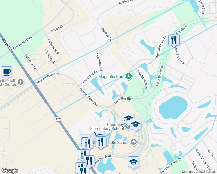 map of restaurants, bars, coffee shops, grocery stores, and more near 125 Koban Dori Road in Summerville