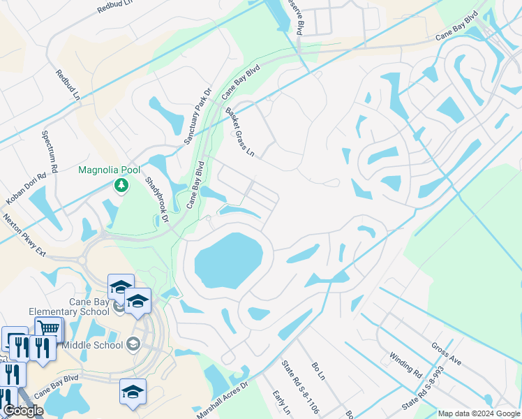 map of restaurants, bars, coffee shops, grocery stores, and more near 307 Peters Creek Drive in Summerville