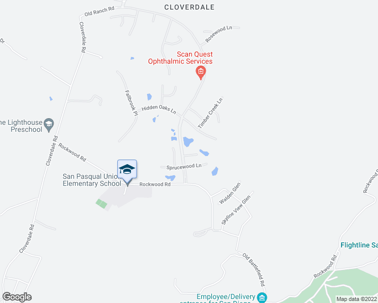 map of restaurants, bars, coffee shops, grocery stores, and more near 3050 Maplewood Place in Escondido