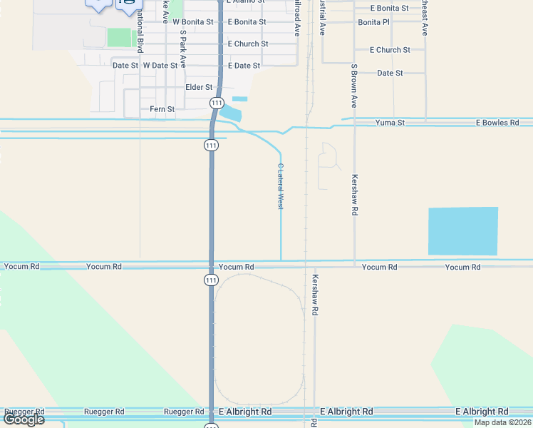 map of restaurants, bars, coffee shops, grocery stores, and more near 6310 California 111 in Calipatria
