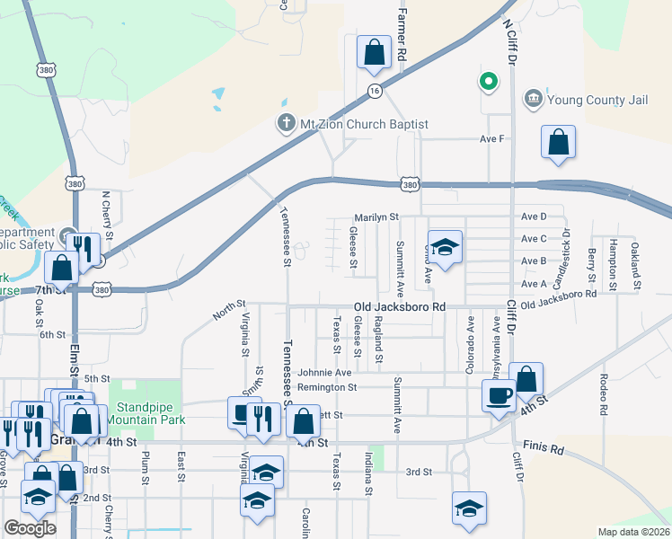 map of restaurants, bars, coffee shops, grocery stores, and more near 1114 Sage Circle in Graham