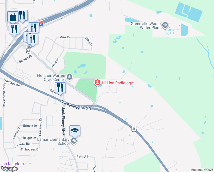 map of restaurants, bars, coffee shops, grocery stores, and more near 5508 Glenlivet Place in Greenville