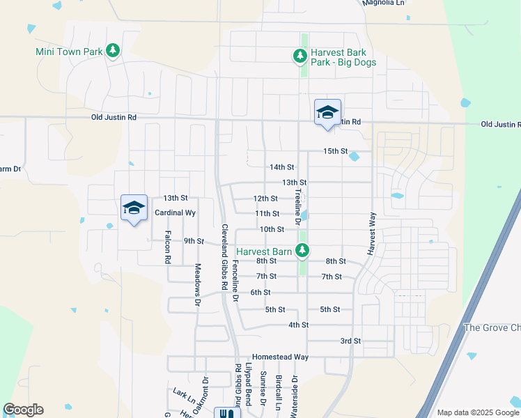 map of restaurants, bars, coffee shops, grocery stores, and more near 1448 11th Street in Argyle