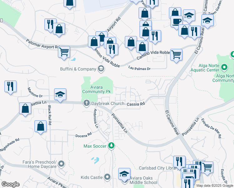 map of restaurants, bars, coffee shops, grocery stores, and more near 1701 Carissa Way in Carlsbad