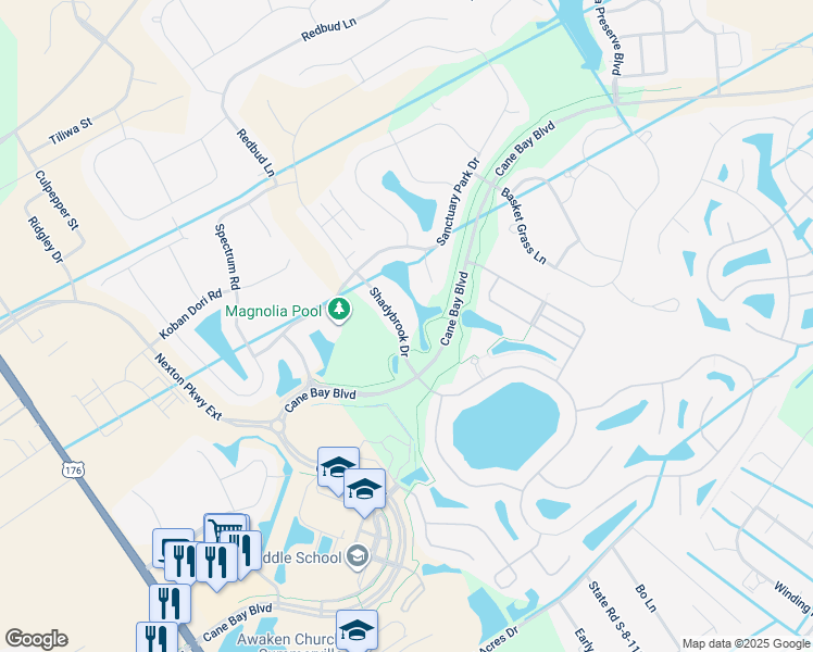 map of restaurants, bars, coffee shops, grocery stores, and more near 118 Shadybrook Drive in Summerville