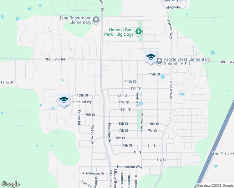 map of restaurants, bars, coffee shops, grocery stores, and more near 1448 11th Street in Argyle