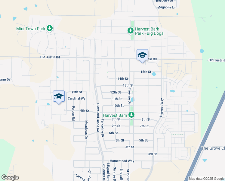 map of restaurants, bars, coffee shops, grocery stores, and more near 1448 11th Street in Argyle
