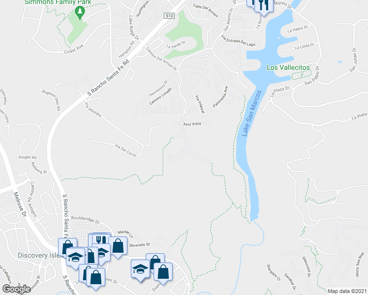 map of restaurants, bars, coffee shops, grocery stores, and more near 976 Camino Del Arroyo Drive in San Marcos